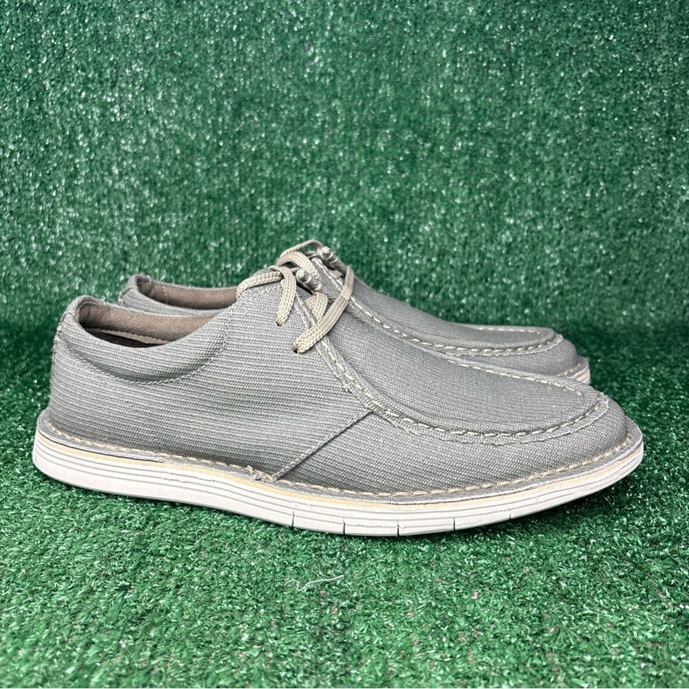 NEW Clarks Forge Run 15522 Gray Canvas Moc Sneakers Comfort  Shoes Men's 10 M